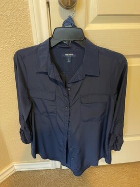 Old Navy Dark Navy Button-Up Blouse